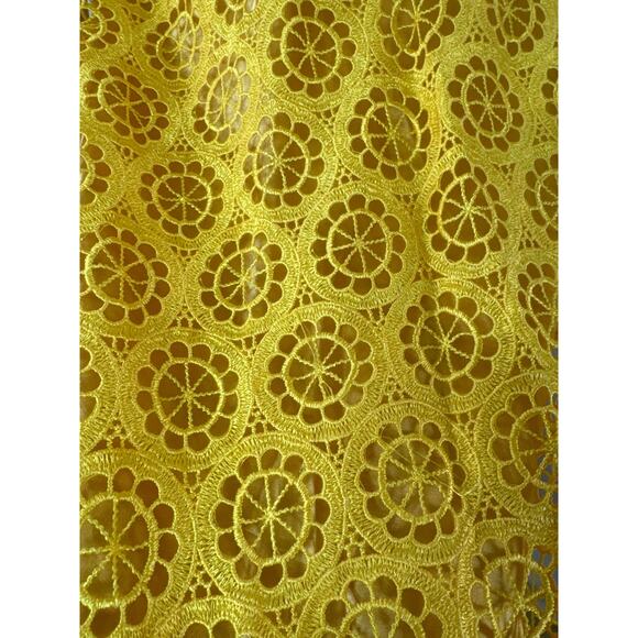 Beautiful Yellow Crocheted high low cold shoulder key hole dress size large - Picture 11 of 11